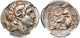 THRACIAN KINGDOM. Lysimachus (305-281 BC). AR tetradrachm (29mm, 16.40 gm, 12h). NGC VF 5/5 - 3/5, Fine Style. Pergamum, ca. 297-281 BC. Diademed head...