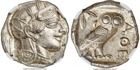 ATTICA. Athens. Ca. 440-404 BC. AR tetradrachm (24mm, 17.19 gm, 6h). NGC Choice MS 5/5 - 5/5. Mid-mass coinage issue. Head of Athena right, wearing ea...