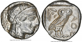 ATTICA. Athens. Ca. 440-404 BC. AR tetradrachm (24mm, 17.19 gm, 9h). NGC MS 5/5 - 4/5. Mid-mass coinage issue. Head of Athena right, wearing earring, ...