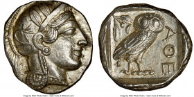 ATTICA. Athens. Ca. 440-404 BC. AR tetradrachm (25mm, 17.19 gm, 3h). NGC MS 5/5 - 4/5. Mid-mass coinage issue. Head of Athena right, wearing earring, ...