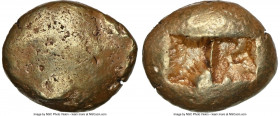 IONIA. Uncertain mint. Ca. 650-550 BC. EL third-stater or trite (13mm, 4.67 gm). NGC Choice VF 5/5 - 3/5. Lydo-Milesian standard. Blank convex surface...