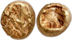 IONIA. Uncertain mint. Ca. 650-600 BC. EL 1/24 stater or myshemihecte (6mm, 0.62 gm). NGC AU S 5/5 - 5/5. Striated surface decorated with quasi-geomet...