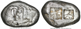 LYDIAN KINGDOM. Croesus (561-546 BC). AR stater or double siglos (20mm, 10.56 gm). NGC Choice VF 5/5 - 3/5, scuffs. Sardes. Confronted foreparts of li...