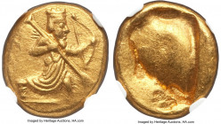 ACHAEMENID PERSIA. Xerxes II-Artaxerxes II (5th-4th centuries BC). AV daric (17mm, 8.36 gm). NGC Choice AU 4/5 - 5/5. Lydo-Milesian standard, Sardes, ...