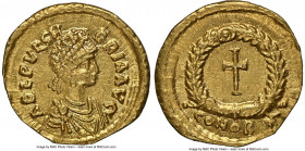 Aelia Pulcheria, Eastern Roman Empire (AD 414-453). AV tremissis (14mm, 1.36 gm, 1h). NGC Choice AU 5/5 - 4/5, clipped. Constantinople, AD 450-453. AE...