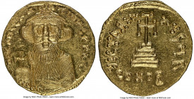 Constans II Pogonatus (AD 641-668). AV solidus (19mm, 4.44 gm, 7h). NGC Choice MS 5/5 - 5/5. Constantinople, 2nd officina, ca. AD 649/50-651/2. d N CO...