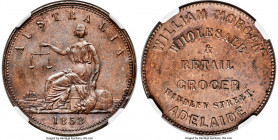 William Morgan copper Penny Token 1858 MS63 Brown NGC, KM-Tn175, Andrews-385, Rennik-381 (R3). A fully lustrous, chestnut-brown example of this large ...
