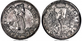 Archduke Leopold 2 Taler 1626 AU58 NGC, Hall mint, KM609.2, Dav-3336. A challenging issue to locate without at least mild evidence of circulation, wit...