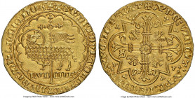 Flanders. Louis II de Mâle gold Mouton d'Or ND (1346-1384) MS63 NGC, Ghent or Mechlin mint, Fr-155, Delm-457 (R), Schneider-140. 4.65gm. +ΛGn: DЄI: QV...