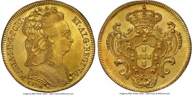 Maria I gold 6400 Reis 1798-R MS63 NGC, Rio de Janeiro mint, KM226.1, LMB-536. Meticulously struck and exhibiting vibrant luster, with minimal handlin...