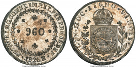 Pedro I 960 Reis 1826-R MS64 NGC, Rio de Janeiro mint, KM368.1, LMB-507. A strong offering of Pedro I featuring everything we like to see in a 960 Rei...