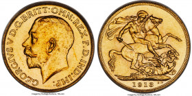 George V gold Sovereign 1913-C MS62 PCGS, Ottawa mint, KM20, S-3997. Boasting a tiny mintage of just 3,715 pieces struck, the coin at hand features ne...