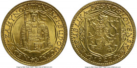 Republic gold Ducat 1927 MS67 NGC, KM8, Fr-2. Exceptionally well preserved for the type, with sumptuous, satin surfaces that are almost entirely free ...
