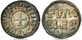 Carolingian. Louis the Pious (814-840) Denier ND (816-822/3) MS62 NGC, Tours mint, Class 2, MG-371, Dep-1036 (47 examples studied). 1.75gm. +HLVDOVVIC...