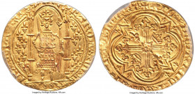 Charles V gold Franc à Pied ND (1364-1380) MS62 PCGS, Paris mint, Fr-284, Dup-360 var. (this variety not listed). KAROLVS • DI • GR | FRAnCORV • RЄX (...