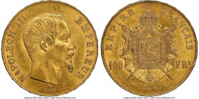 Napoleon III gold 100 Francs 1858-BB MS61+ NGC, Strasbourg mint, KM786.2. With a scant mintage of just 1,928 pieces and fully Mint State, this scarce ...