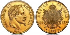 Napoleon III gold 100 Francs 1866-A MS62+ PCGS, Paris mint, KM802.1, Gad-1136. An appealing example of this issue with a modest mintage of only 9,041 ...
