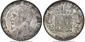 Saxe-Meiningen. Bernhard II 2 Gulden 1854 MS66 NGC, Munich mint, KM166, Dav-837. A scintillating representative compelling for its type, the silken, o...