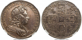 George I Crown 1716 AU53 NGC, KM545.1, S-3639, ESC-1540. SECVNDO edge. With plumes and roses in angles. Draped in deep cabinet tone that serves to und...