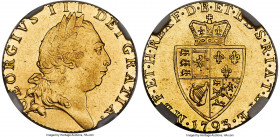 George III gold Guinea 1793 MS61 NGC, KM609, S-3729. Remnant mint luster abounds this brilliant, pale-gold, Mint State specimen, centrally struck on t...