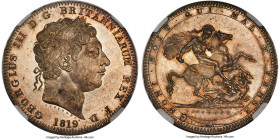George III Crown 1819 MS64 NGC, KM675, S-3787. LIX edge. A highly respectable representation of this pleasing type designed by newcomer Benedetto Pist...