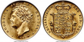 George IV gold 1/2 Sovereign 1827 MS64 PCGS, KM700, S-3804. A superb near-Gem Mint State offering that demonstrates everything you'd expect from a fin...