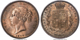 Victoria 1/2 Crown 1846 MS66 PCGS, KM740, S-3888, ESC-2724. An example that admits few flaws even to the most scrupulous of eyes, almost never encount...