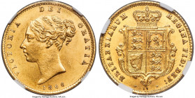 Victoria gold 1/2 Sovereign 1866 MS64 NGC, KM735.2, S-3860. Marked by a display of brilliant, scintillating obverse luster, the reverse more satiny in...