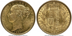 Victoria gold Sovereign 1850 MS61 NGC, KM736.1, S-3852C. A collectible early Sovereign of Victoria made even more desirable by the addition of a Mint ...