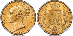 Victoria gold Sovereign 1869 MS63 NGC, KM736.2, S-3853. Fully choice and displaying glowing orange-gold color that bathes the planchet, which shows on...