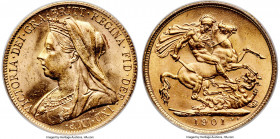 Victoria gold Sovereign 1901 MS63 PCGS, KM785, S-3874. A conditionally challenging Sovereign date rarely witnessed in choice grades, with 11 certified...