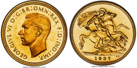 George VI gold Proof Sovereign 1937 PR64 NGC, KM589, S-4076. Mintage: 5,500. Always a highly collectible date as the inaugural year of George VI's rei...