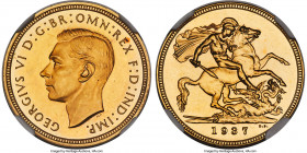 George VI gold Proof Sovereign 1937 PR63 NGC, KM859, S-4076. A commendable example of this fiercely contested series, which we've had the pleasure of ...