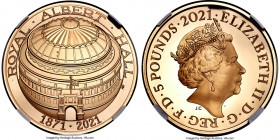 Elizabeth II gold Proof "Royal Albert Hall 150th Anniversary" 5 Pounds 2021 PR70 Ultra Cameo NGC, KM-Unl. Mintage: 200. First Releases. An intriguing ...