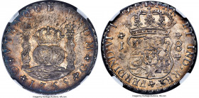 Ferdinand VI 8 Reales 1755 G-J AU50 NGC, Antigua mint, KM18, Elizondo-5, Cal-430, Yonaka-G8-55b (R2). Small J variety. Only the second year that mille...