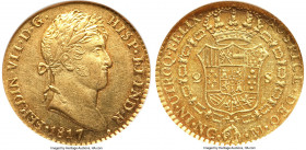 Ferdinand VII gold 2 Escudos 1817 NG-M AU58 NGC, Nueva Guatemala mint, KM70, Cal-1592. Admirably struck, and easily as close in appearance to Mint Sta...