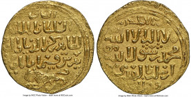Bahri Mamluk. al-Zahir Baybars I (AH 658-676 / AD 1260-1277) gold Dinar ND MS65 NGC, al-Iskandariya mint, A-880 (R), Kazan-667, cf. Balog-31. 5.64gm. ...