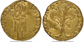 Florence. Republic gold Florin ND (1382) UNC Details (Bent) NGC, Fr-275, MIR-12/9 (R). Ugolino di Niccolò di Ugolino Martelli as mintmaster. 2nd semes...