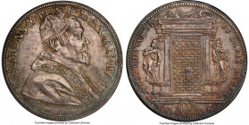 Papal States. Clement X Piastra MDCLXXV (1675) AU58 PCGS, Rome mint, KM369, Dav-4079. Lustrous, with a combination of die polish and flow lines in the...