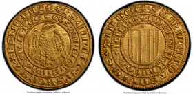 Sicily. Pietro de Aragon & Constanza de Hohenstaufen (1282-1285) gold Pierreale d'Oro ND (1282-1283) MS64 PCGS, Messina mint, Fr-654, MEC XIV-756, Bia...