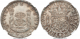 Philip V 8 Reales 1745 Mo-MF MS61 NGC, Mexico City mint, KM103, Cal-1468. Produced by a bold strike that leaves all major details rendered to pleasing...