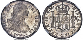 Charles IV 8 Reales 1796 Mo-FM MS62 NGC, Mexico City mint, KM109, Cal-959. Typically a far-cry for the Spanish Colonial 8 Reales of the 18th century--...