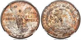 Estados Unidos 2 Pesos 1921-Mo MS64 NGC, Mexico City mint, KM462, Elizondo-1061. A mesmerizing representative of this collectible one-year type that a...