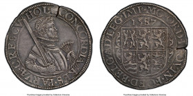 Holland. Provincial Rijksdaalder 1587 AU53 PCGS, Dav-8843, Delm-900. Exceptionally sharp for the type, essentially full detail realized within the arm...