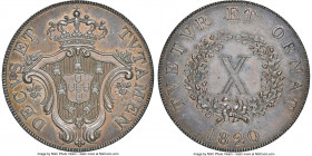 João VI copper Proof Pattern 10 Reis 1820 PR64 Brown NGC, Lisbon mint, KM-Pn51, Gomes-E1.01. A fleeting Pattern type that proves elusive in all states...