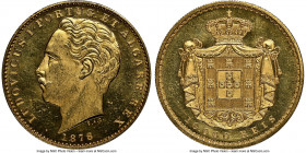 Luiz I gold 10000 Reis 1878 MS64 NGC, KM520, Fr-152. Borderline gem in preservation, with light frost over Luiz's portrait and hints of reflectivity i...