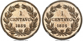 Republic nickel Proof Pattern Centavo 1852 PR64 NGC, KM-Pn25. Medal alignment. Plain edge. An intriguing Proof Pattern issue struck with 2 reverse die...