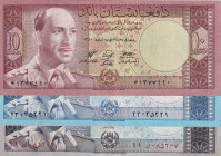 Afghanistan, 10-20-1.000 Afghanis, 1961/1963, p37; p38; p42, (Total 3 banknotes)
10 Afghanis, XF; 20 Afghanis, AUNC; 1.000 Afghanis, XF(-)
Estimate:...