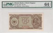 Albania, 50 Leke, 1947, UNC, p20
PMG 64 EPQ
Estimate: USD 100-200