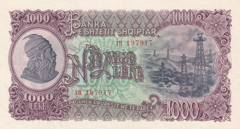 Albania, 1.000 Leke, 1957, UNC, p32a
Estimate: USD 15-30
